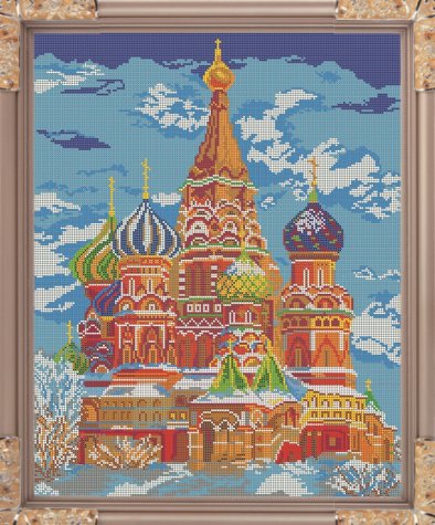 «Светлица» рисунок на ткани для вышивания бисером К-007 «Собор Василия Блаженного» 38*48см (1шт) цвет:К-007