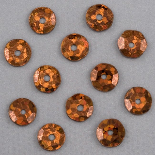 Пайетки лазерные "круг" d 6,5мм (50гр) цвет:50107-медно-коричнев