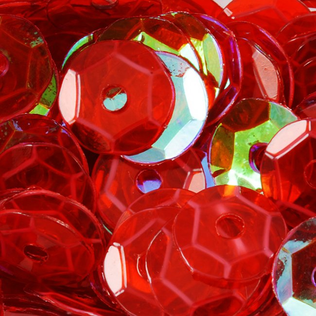 Пайетки прозрачный перламутр "круг" d 6,5мм (10гр) цвет:417-т.красный