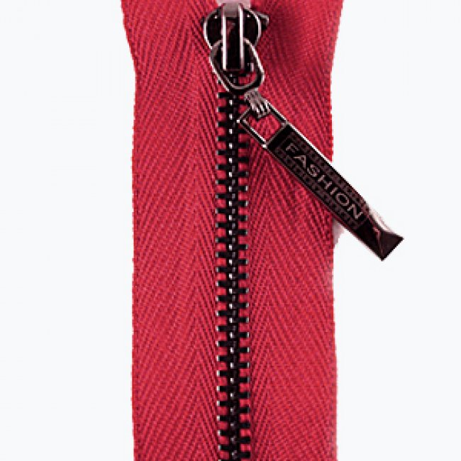 Молния Fashion-S "металл" т.никель тип 3-1 разъемная 50см (1шт) цвет:171-т.красный