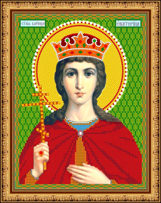 «Светлица» набор для вышивания бисером 8706 «Св. Великомученица Екатерина» бисер Чехия 19*24см (1шт) цвет:8706