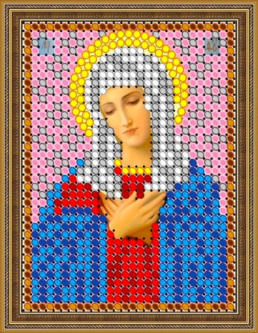 «Светлица» рисунок на ткани для вышивания бисером 336Л «Прсв. Богородица Умиление» 6*7,5см (5шт) цвет:336Л
