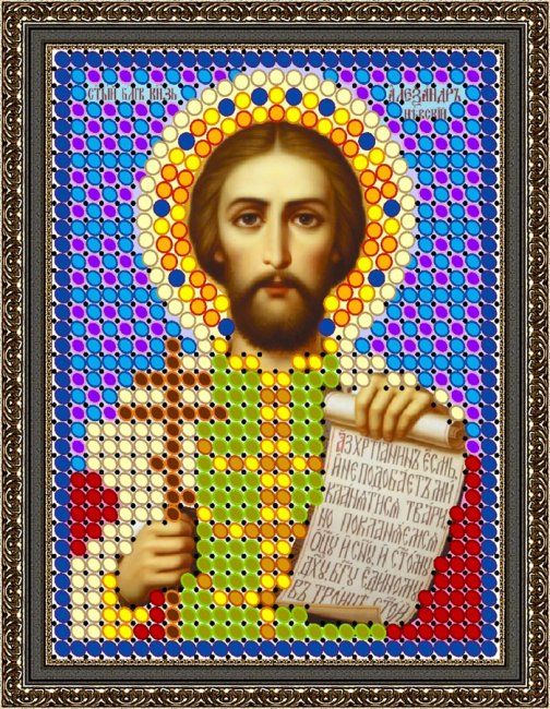 «Светлица» рисунок на ткани для вышивания бисером 752Л «Св. Александр» 6*7,5см (5шт) цвет:752Л
