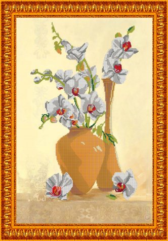 «Светлица» набор для вышивания бисером №096 «Орхидея» бисер Китай 35*50см (1шт) цвет:096