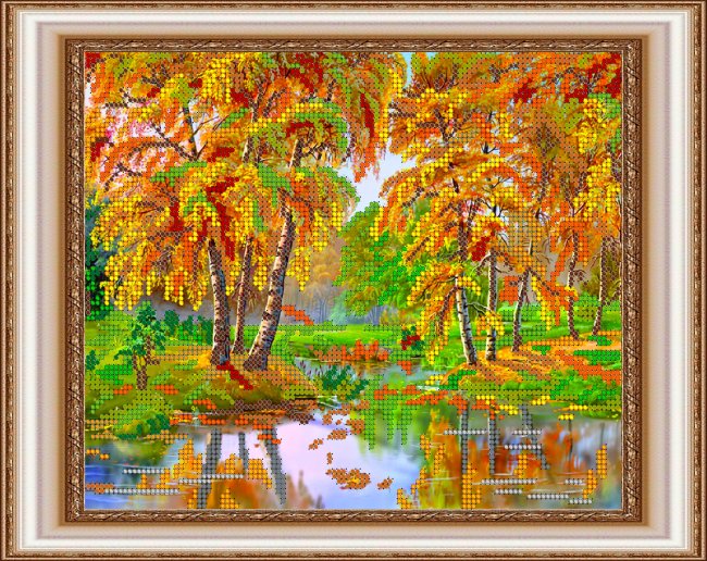 «Светлица» рисунок на ткани для вышивания бисером К-157 «Осень» 24*19см (1шт) цвет:К-157
