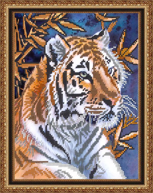 «Светлица» рисунок на ткани для вышивания бисером К-181 «Тигр» 19*24см (1шт) цвет:К-181