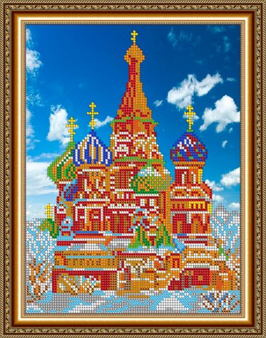 «Светлица» рисунок на ткани для вышивания бисером К-155 «Собор Василия Блаженного» 19*24см (1шт) цвет:К-155