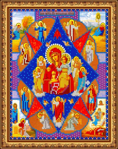 «Светлица» набор для вышивания бисером 8322 «Прп.Богородица Неопалимая Купина» бисер Чехия 19*24см (1шт) цвет:8322