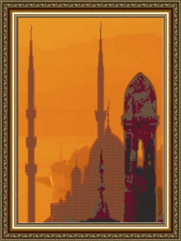«Светлица» рисунок на ткани для вышивания бисером К-069 «Мечеть» 31,8*29,5см (1шт) цвет:К-069