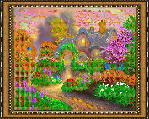 «Светлица» набор для вышивания бисером №230 «Цветы в саду» бисер Чехия 30*24см (1шт) цвет:230