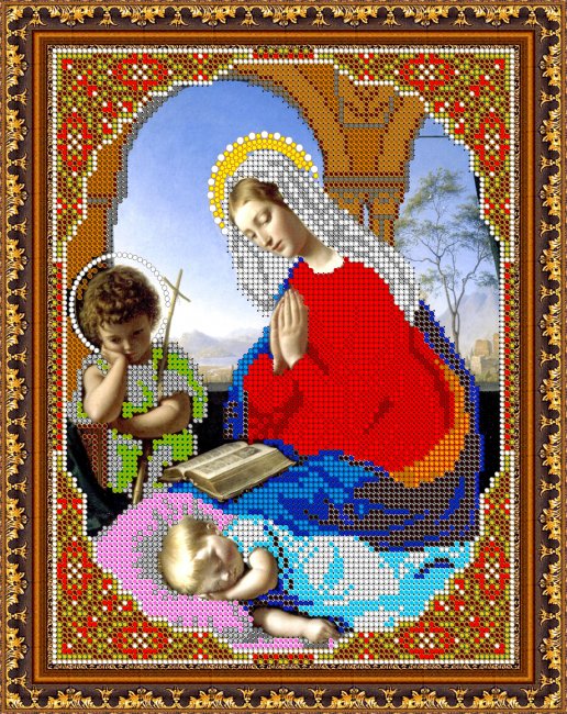 «Светлица» рисунок на ткани для вышивания бисером 438 «Дева Мария молится» 19*24см (1шт) цвет:438