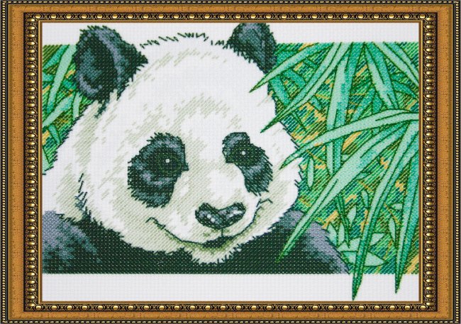 Рисунок на канве для вышивания крестом КР-71 "Панда" 15,5*12,3см (1шт) цвет:КР-71