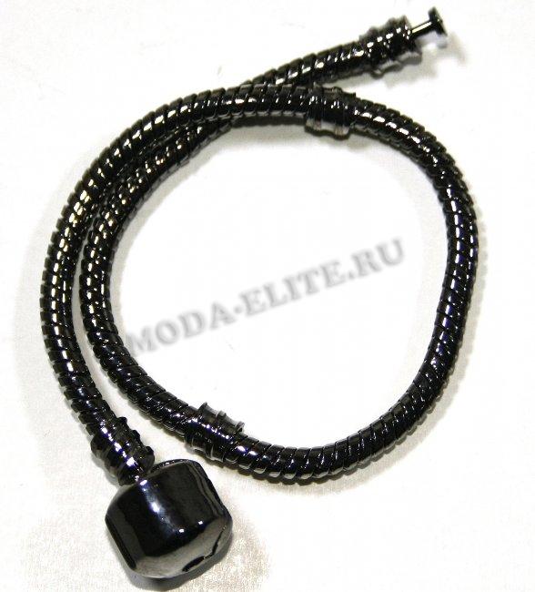 Браслет с застежкой "Pandora Style" 24см (10шт) цвет:никель