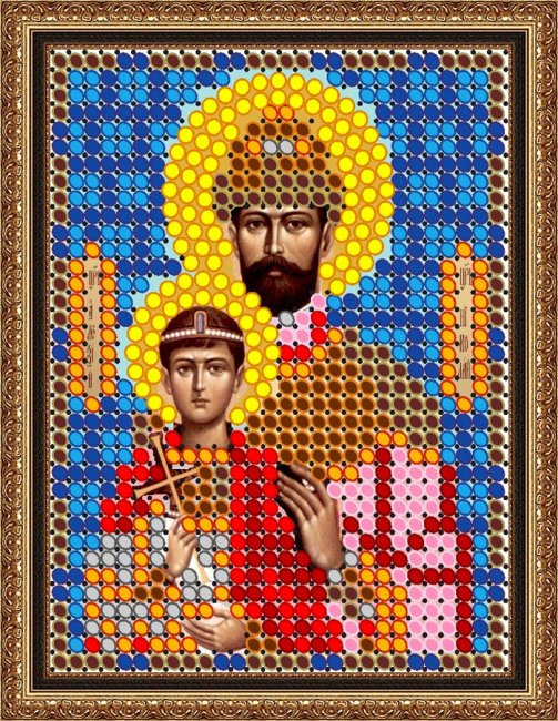 «Светлица» рисунок на ткани для вышивания бисером 832Л «Св. Царь Николай» 6*7,5см (1шт) цвет:832Л