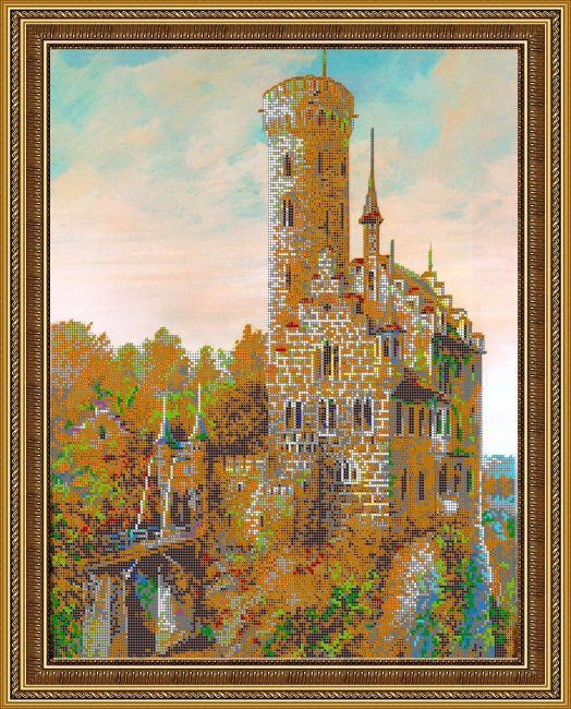 «Светлица» рисунок на ткани для вышивания бисером К-358 «Замок» 49*39,7см (1шт) цвет:К-358