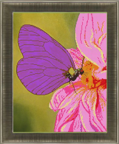 «Светлица» рисунок на ткани для вышивания бисером К-363 «Бабочка» 30*38см (1шт) цвет:К-363