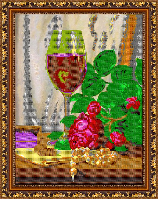 «Светлица» набор для вышивания бисером №389 «Бокал вина» бисер Чехия 24*30см (1шт) цвет:389