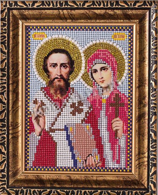 Икона из страз "Св. Куприян и Устиния" (1шт) цвет:цветной