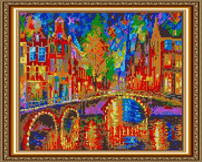 «Светлица» рисунок на ткани для вышивания бисером К-422П «Амстердам» 30*24см (1шт) цвет:К-422П