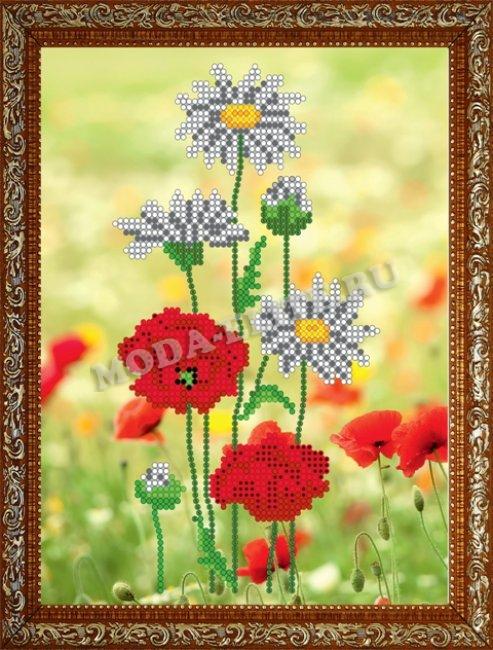 Картина из страз "Полевые цветы" (1шт) цвет:ДД-043