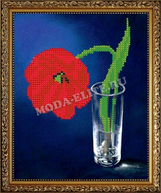 Картина из страз "Тюльпан в стакане" (1шт) цвет:ДД-041