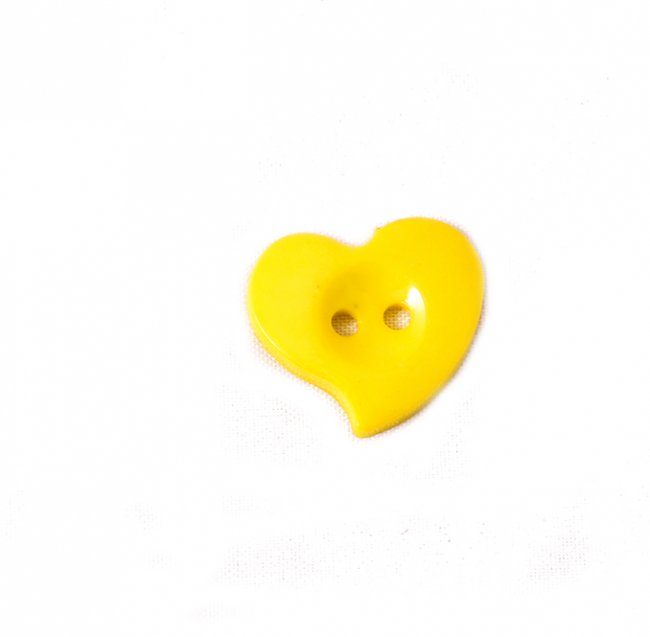 Пуговица "Сердце" 22*20мм на 2 прокола (50шт) цвет:504-желтый