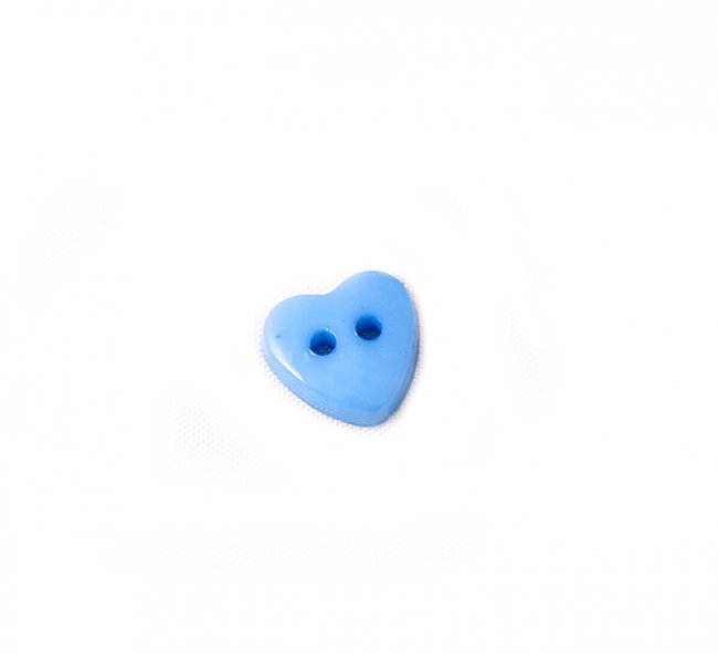 Пуговица "Сердце" 13*12мм на 2 прокола (50шт) цвет:298-голубой