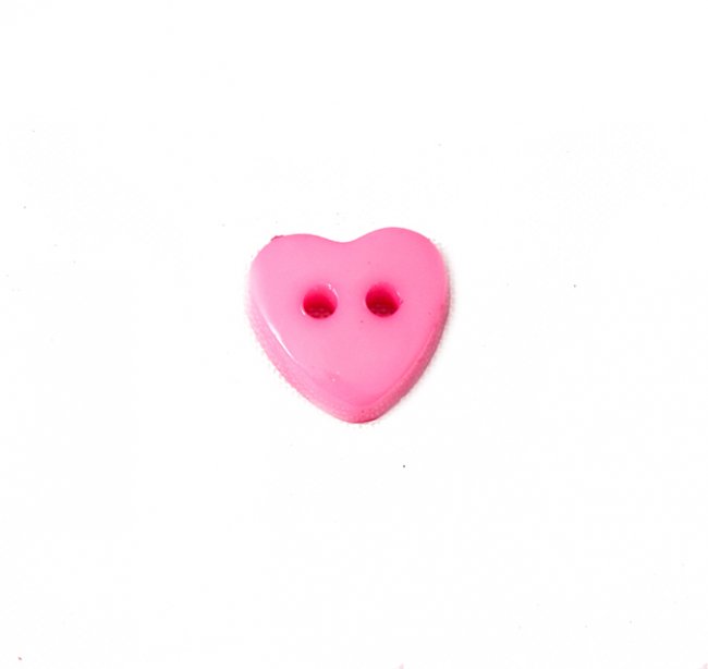 Пуговица "Сердце" 13*12мм на 2 прокола (50шт) цвет:513-розовый