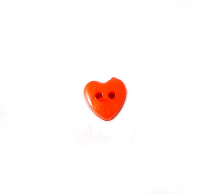Пуговица "Сердце" 13*12мм на 2 прокола (50шт) цвет:849-оранжевый