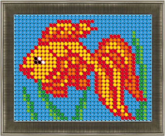 «Светлица» рисунок на ткани для вышивания бисером ЛК003 «Золотая рыбка» 7,5*6см (1шт) цвет:ЛК003