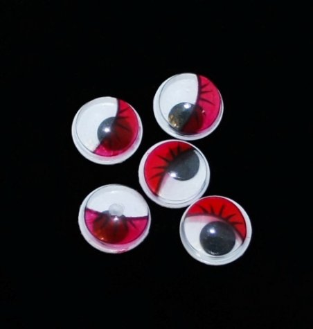 Глаза с бегающими зрачками d 10мм (20шт) цвет:820-белый/красный