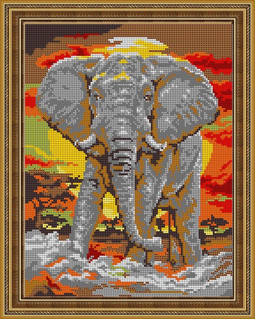«Светлица» рисунок на ткани для вышивания бисером К-498П «Слон» 24*30см (1шт) цвет:К-498П