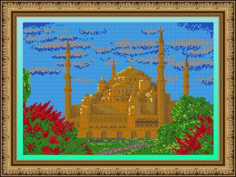 «Светлица» рисунок на ткани для вышивания бисером К-513П «Чеченская мечеть» 30*24см (1шт) цвет:К-513П