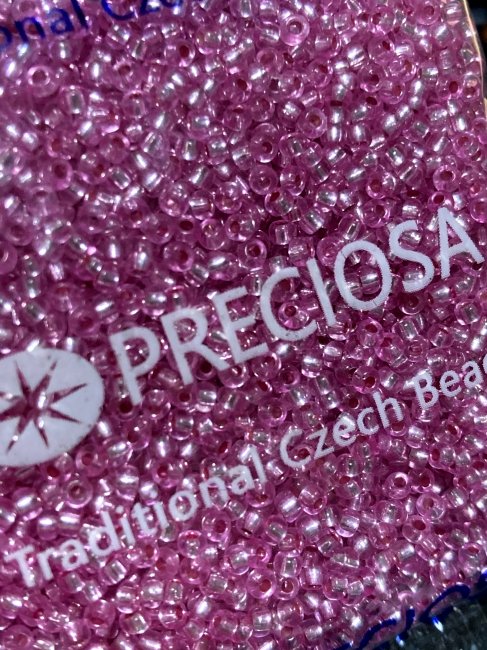Бисер "PRECIOSA" Transparent - Silver Lined № 331 29 001 10/0 (46-50гр) цвет:08275(кр)
