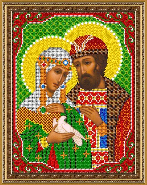 «Светлица» набор для вышивания бисером 8450 «Св. Блгв Петр и Феврония» бисер Чехия 19*24см (1шт) цвет:8450