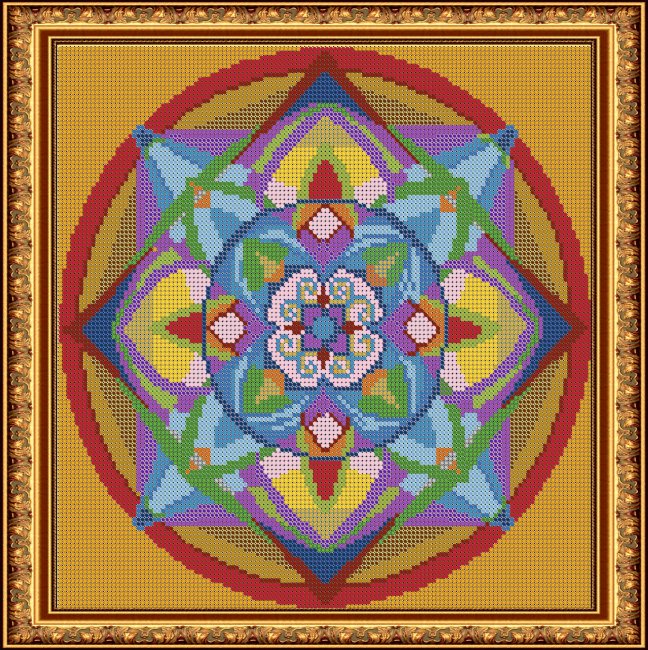 «Светлица» рисунок на ткани для вышивания бисером К-547П «Мандала. Гармония» 27*27см (1шт) цвет:К-547П