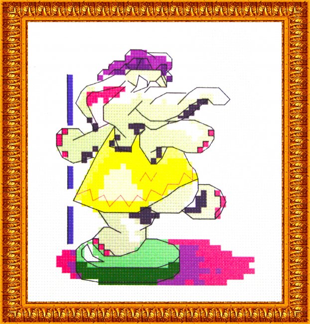 Рисунок на канве для вышивания крестом Д-068 "Слониха" 20*23 (1шт) цвет:Д-068