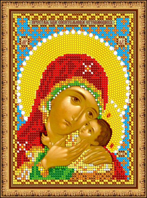 «Светлица» рисунок на ткани для вышивания бисером 372М «Прс.Богородица Спасительница утопающих» 12*16см (1шт) цвет:372М
