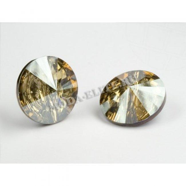Пуговица 3015 10мм M-Foiled (1шт) цвет:001SATIN-Crystal Sat