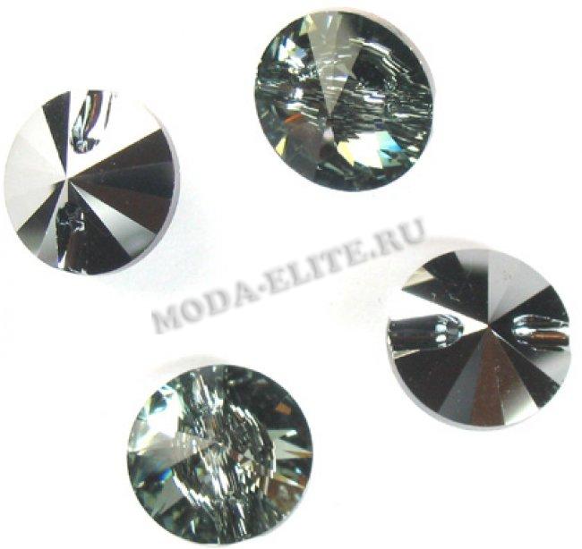 Пуговица 3015 14мм M-Foiled (1шт) цвет:215-Black Diamond
