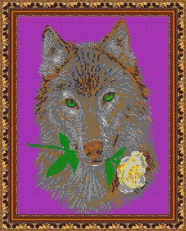 «Светлица» набор для вышивания бисером №495П «Волк и роза» бисер Китай 24*30см (1шт) цвет:495П