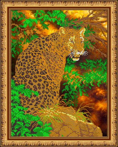 «Светлица» набор для вышивания бисером №426 «Леопард» бисер Китай 24*30см (1шт) цвет:426