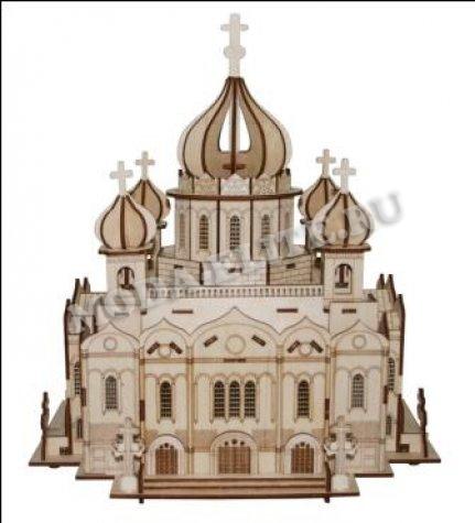 Храм Христа Спасителя №12289 из фанеры 33*37*32см (1шт) цвет:дерево