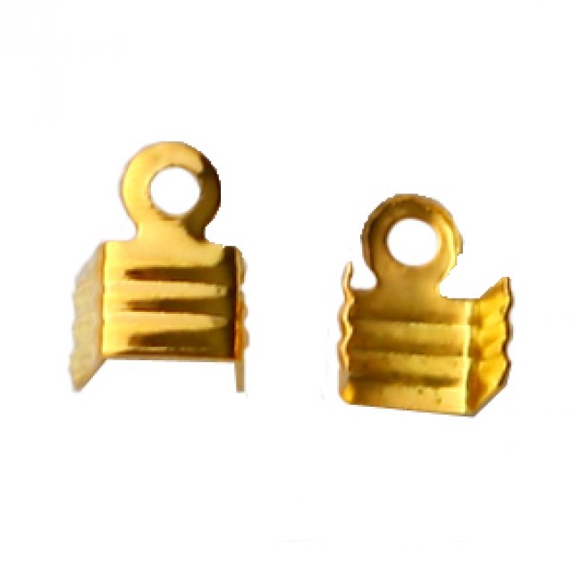 Концевик-зажим FS14580 для шнура 4мм (100шт) цвет:золото