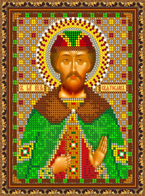 «Светлица» рисунок на ткани для вышивания бисером 776МР «Св. Святослав» 12*16см (1шт) цвет:776МР