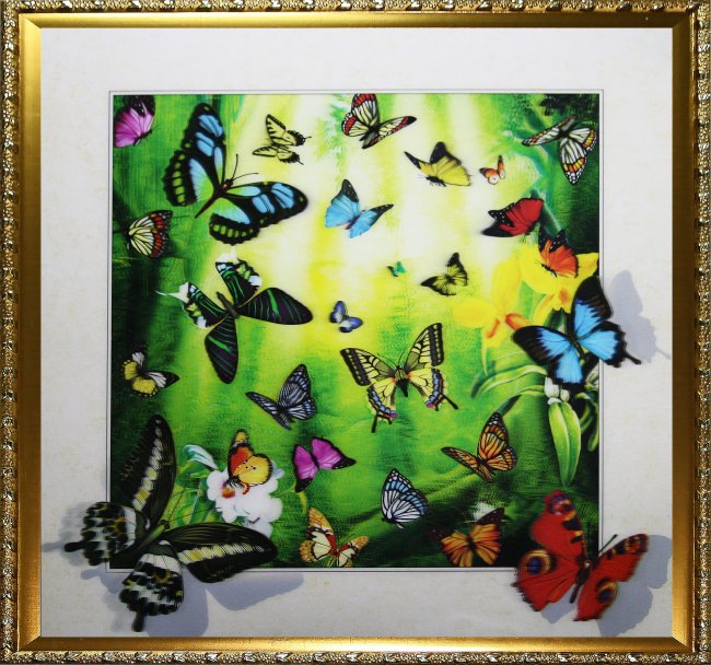 Картина 5D «Бабочки» 38*38см (1шт) цвет:14298