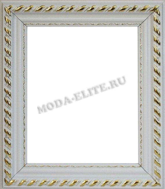 Декоративная рама F4611-015 из пластикового багета 17,5*20,5см, толщина стекла 2мм ширина багета 4,6см (1шт) цвет:белый/золото