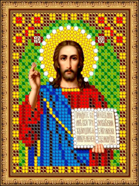 «Светлица» рисунок на ткани для вышивания бисером 363ЛМ «Иисус» 7,5*10см (1шт) цвет:363ЛМ