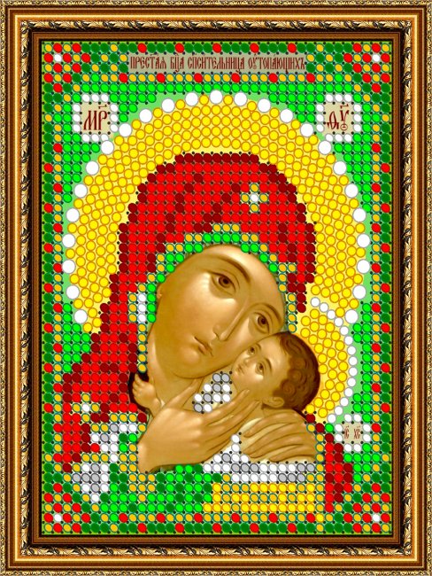 «Светлица» рисунок на ткани для вышивания бисером 372ЛМ «Прсв. Богородица Спасительница Утопающих» 7,5*10см (1шт) цвет:372ЛМ