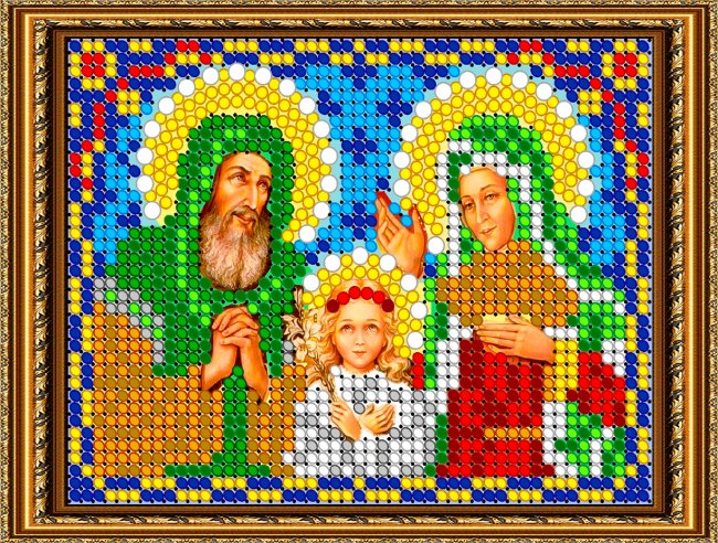 «Светлица» рисунок на ткани для вышивания бисером 449ЛМ «Св. Иоаким и Анна» 7,5*10см (1шт) цвет:449ЛМ